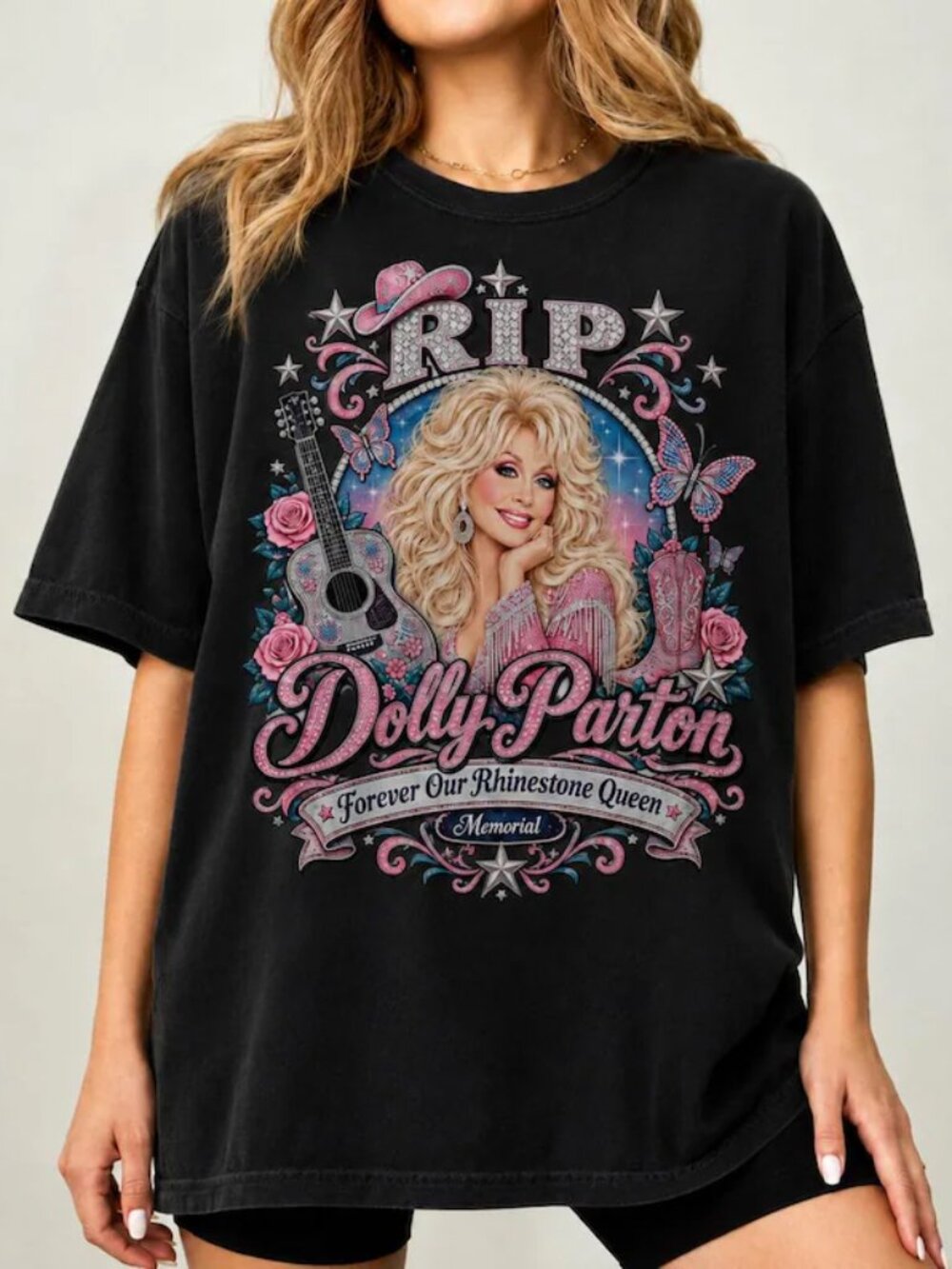 Dolly Parton Memorial Shirt, Signature  Graphic Tee